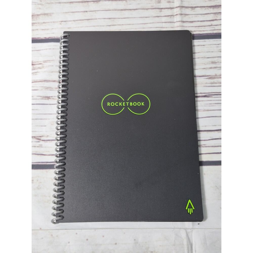 Rocketbook Smart Reusable Notebook Dot Grid Ruled No Pen or Cloth Black